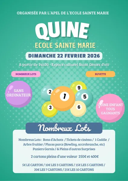 Quine de l'école Saint Marie