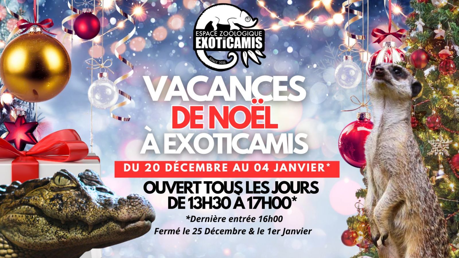 Vacances de Noël à l'Espace Zoologique Exoticamis