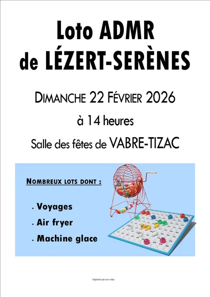 Loto de l'ADMR Lézert-Serènes à Vabre-Tizac
