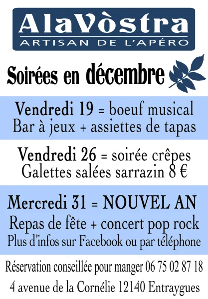 Soirée crêpes en musique chez Alavostra