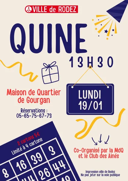 Quine de la Maison de Quartier de Gourgan