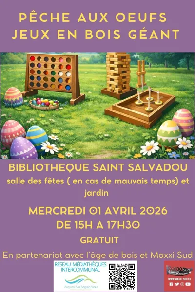 Pêche aux œufs et jeux en bois géant