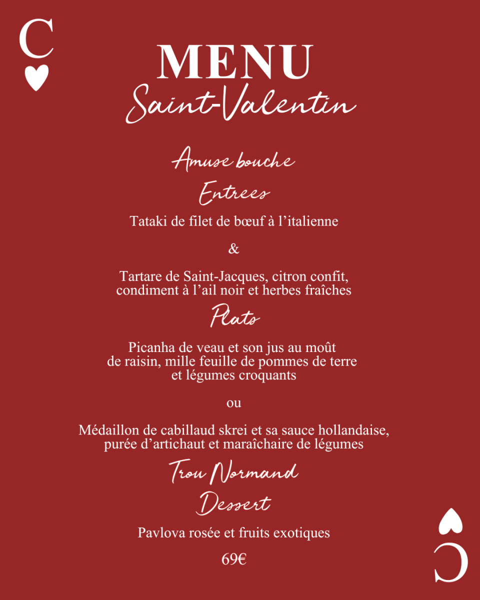 Menu Saint-Valentin au Cantarossa