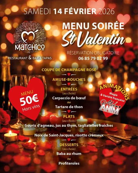 Soirée Saint Valentin au Matchico
