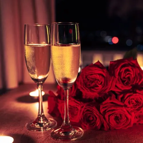 Repas de Saint-Valentin au restaurant Les Douves