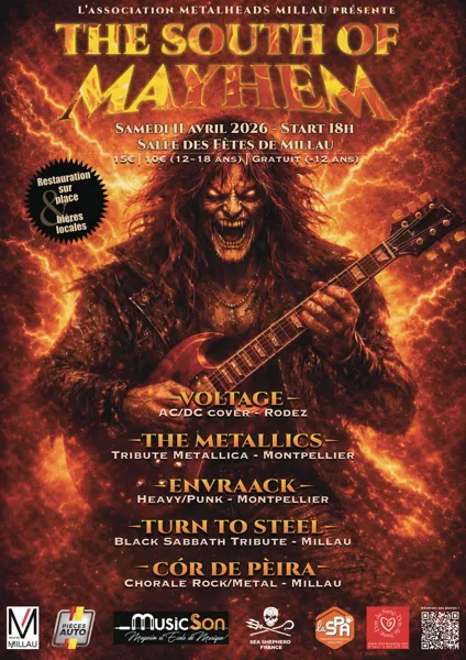 Concert the South of Mayhem - Metalheads Millau