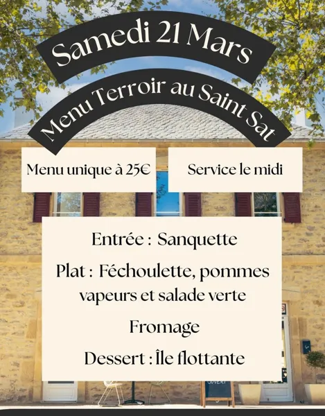 Menu terroir au Saint Sat