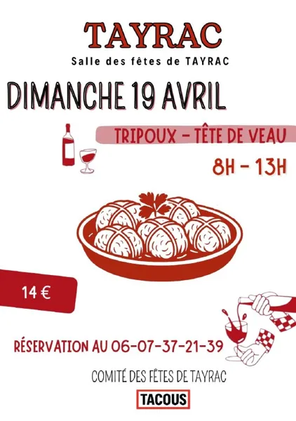 déjeuner aux tripous et tête de veau