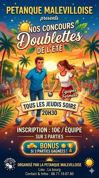 Concours Doublettes d ... - Crédit: Pétanque Malevilloise