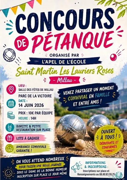 Concours de pétanque - APEL les Lauriers Roses