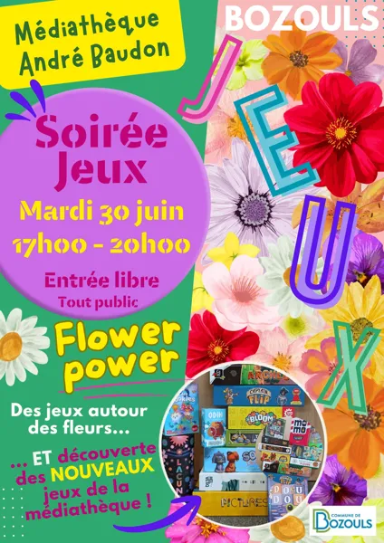 Soirée jeux "Flower power" à la Médiathèque de ...