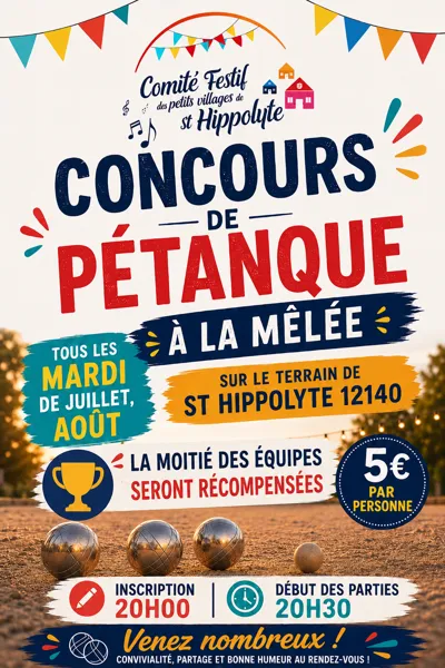 Concours de pétanque à la mélée