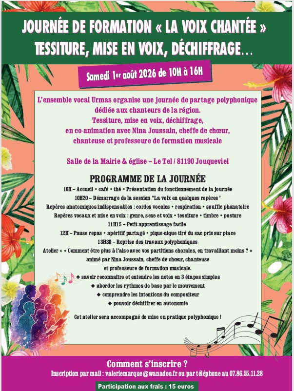 Journée de formation, « La Voix Chantée »