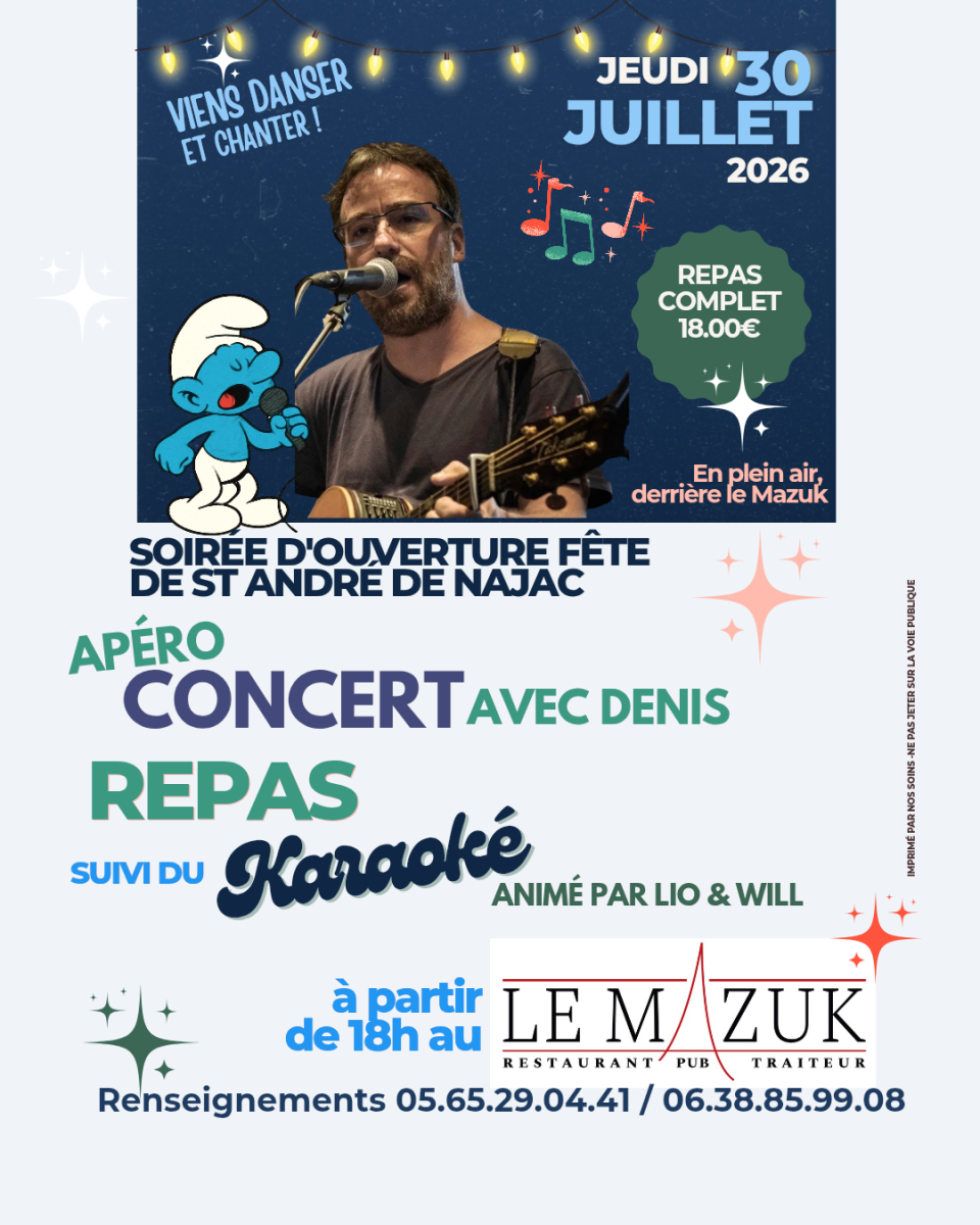 apéro concert, repas et Karaoké
