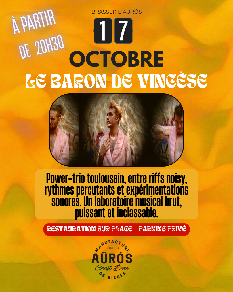 Concert Le Baron de Vincèse à la Brasserie Auros