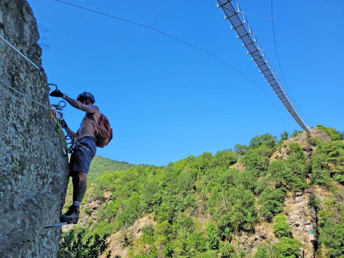 via Ferrata Mazamet above the footbridge