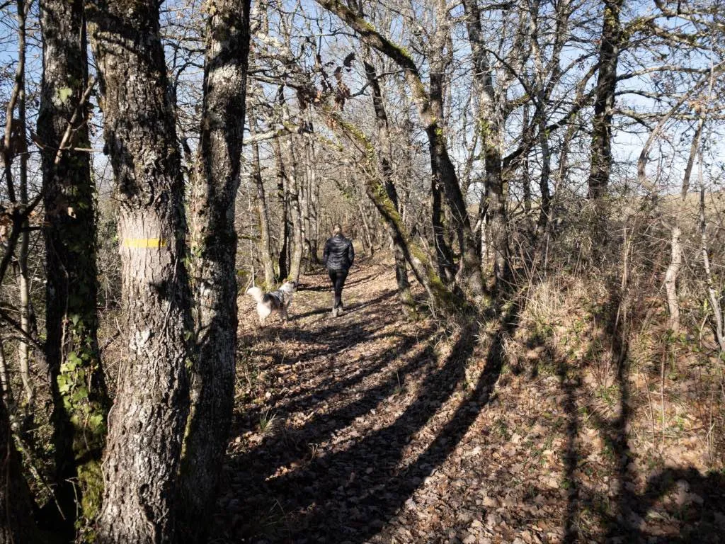 Balisage jaune randonnée quercy
