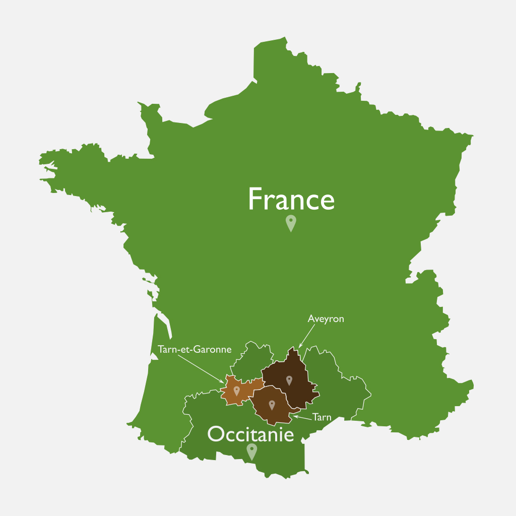 Carte du Tarn Aveyron en France