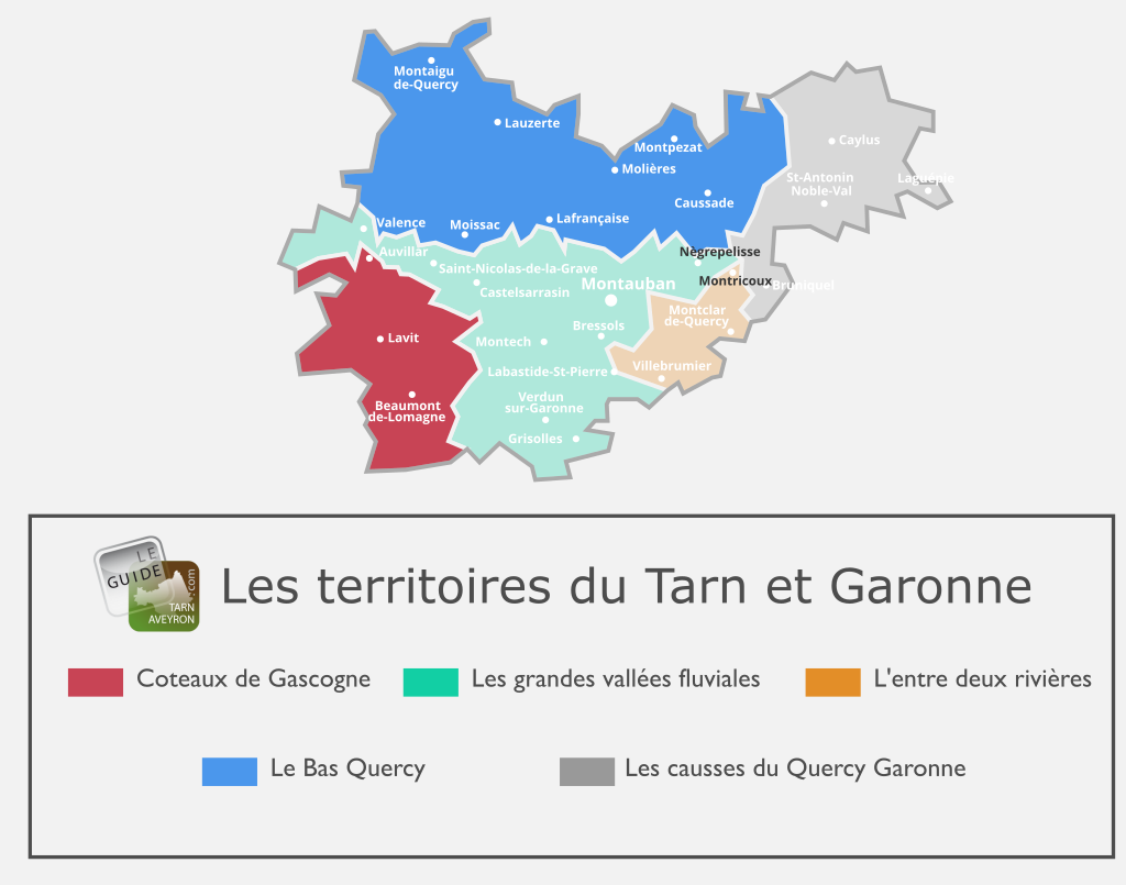 Map of Tarn-et-Garonne, The Hillsides of Gascony