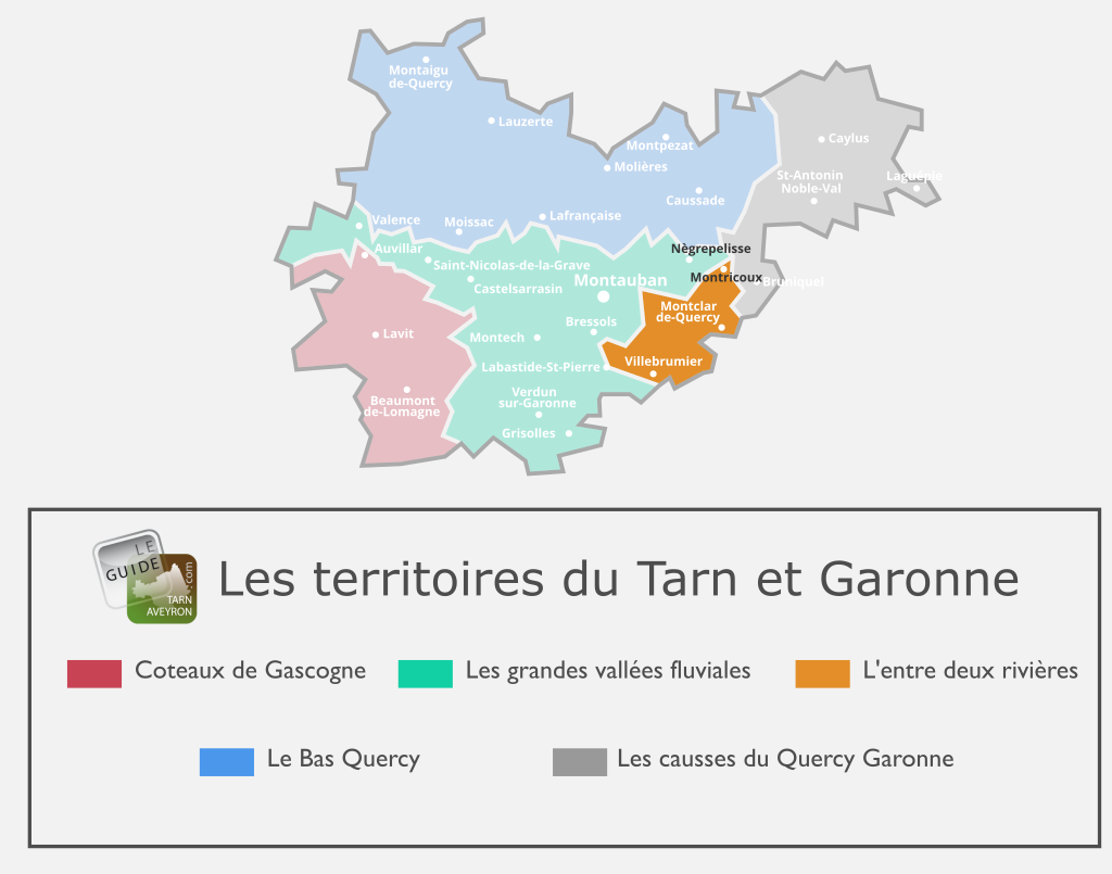 Map of Tarn-et-Garonne Between Two Rivers