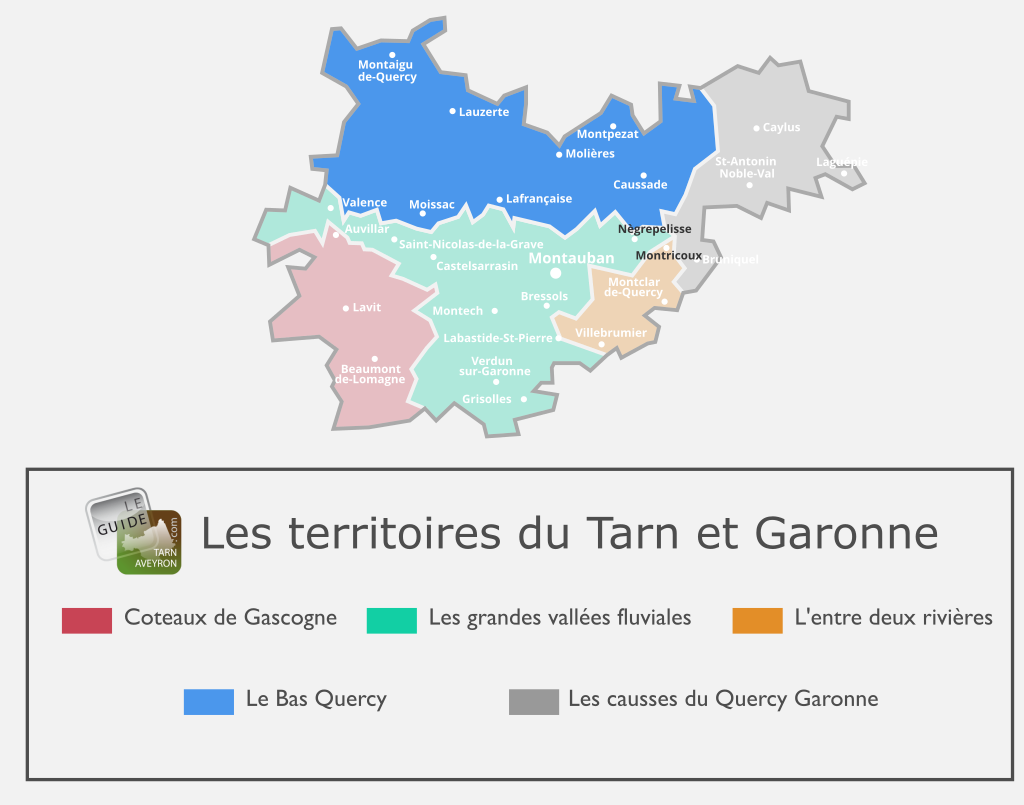 Carte du Tarn-et-Garonne, Le Bas Quercy